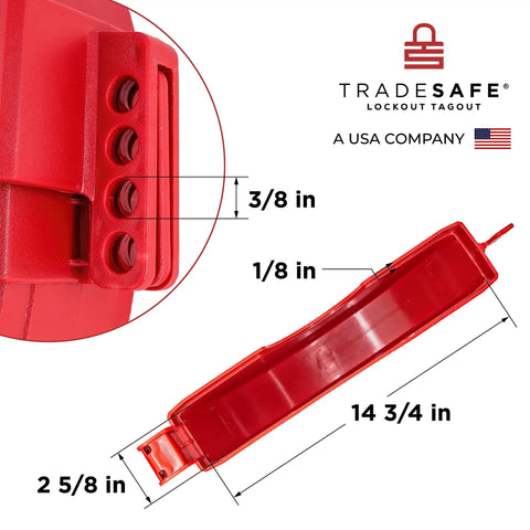 Gate Valve Lockout Kit For 10 To 13 Inch Valve Handles Red Lockout Tagout OSHA Compliant Gas And Propane Tank Lock