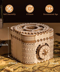 3D Wooden Gear Puzzle Box For Adults And Teens 14 And Up, Laser Cut Mechanical Model Kit Treasure Box With 158 Pieces, 3.9x3.9x3.3 inch wooden desk decor
