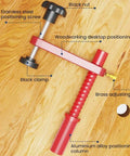 Heavy Duty 20mm Woodworking Clamp Set With Protective Pads And Pins, aluminum alloy, on a wooden surface