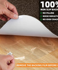 Office Chair Mat For Hardwood And Tile Floors 48 By 36 Inches Large Anti Slip Desk Chair Mat For Rolling Chairs Hard Floor Protector For Home Office Coffee Color Not For Carpet being prepared for use with non-slip backing visible.