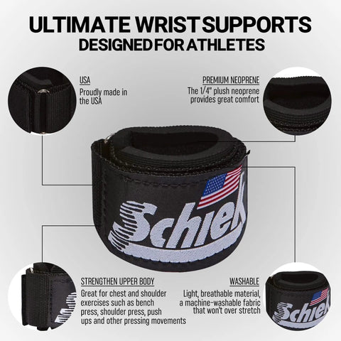 Deluxe Dowel Lifting Straps 1000 DLS heavy duty neoprene padding nylon grip wrist support gym training black detail view
