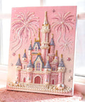Dope 3D Castle Beaded Art Kit With Pearl Painting, Plastic Pearl Craft For Adults And Beginners, pink castle with beads