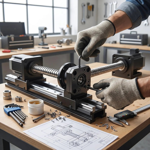 Installation of Rock Solid Ballscrew End Supports Bearing Blocks FK10 for 10mm Ball Screws SFU 1604 1605 1610 CNC machine parts