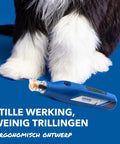 No-Fuss Rechargeable Pet Claw Grinder For Dogs And Cats Quiet Lightweight Rotary Nail Trimmer With Built-In Battery 12000 Rpm near a dog's paw.