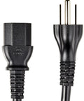 Universal 15 Foot Power Cord For PC Monitor And Printer 3 Prong 18 AWG 125V NEMA 5-15P To IEC320C13 UL Listed Black Cable