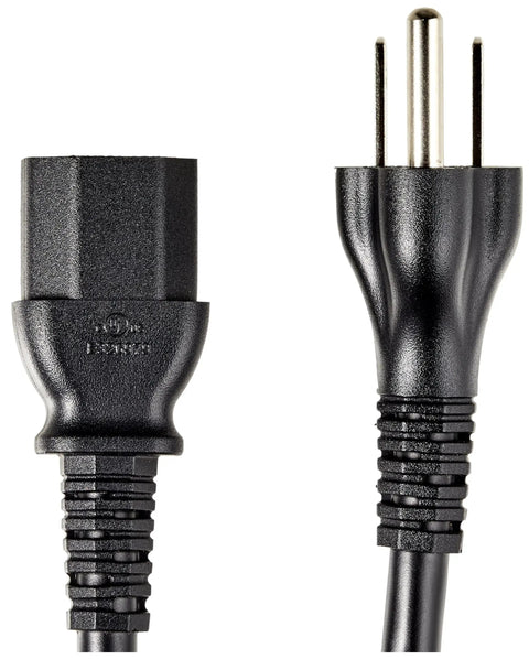 Universal 15 Foot Power Cord For PC Monitor And Printer 3 Prong 18 AWG 125V NEMA 5-15P To IEC320C13 UL Listed Black Cable