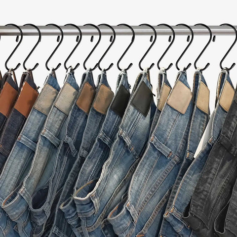Heavy Duty 6 Inch S Hooks Set Of 12 Vinyl Coated No Slip Metal Hangers for hanging jeans indoors