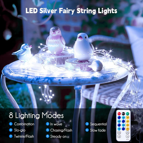 Firefly String Lights With Remote, 66 Feet Of 200 LEDs, Indoor Outdoor Plug In, IP65 Waterproof, USB Or Adaptor Powered