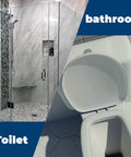 Modern bathroom design with shower and toilet suitable for 24 Inch Handicap Grab Bars For Bathroom Stainless Steel 304 Wall Mount And Floor Support Handrails No Slip Grip For Disabled Elderly Bath Toilet Safety Bar And Shower Rail.