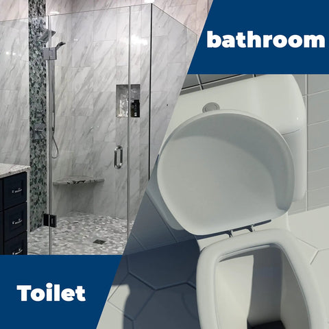 Modern bathroom design with shower and toilet suitable for 24 Inch Handicap Grab Bars For Bathroom Stainless Steel 304 Wall Mount And Floor Support Handrails No Slip Grip For Disabled Elderly Bath Toilet Safety Bar And Shower Rail.