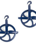 Heavy Duty 12 Inch Gin Wheel Block Set Of 2 For Rope Handling With Working Load Limit 1000 Lbs Compatible With Seven Eighths Inch And One Inch Rope