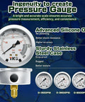 Hydraulic Accumulator Tool Kit With Nitrogen Charging Pro Grade Three Gauges 1500 4000 6000 PSI, advanced silicone oil