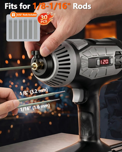 Portable 110V Welder For Home Shop And Auto Repair 20 To 120 Amp IGBT Inverter Handheld Stick Welder with rods insertion