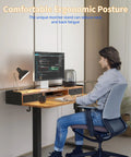 Yihayo Electric Standing Desk With Drawers 48X24 Inches Adjustable Height Computer Table with ergonomic monitor stand.