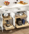 Heavy Duty Soft Close Pull Out Drawers for Cabinets 23 Inch Wide, smooth gliding trays storing kitchen essentials.