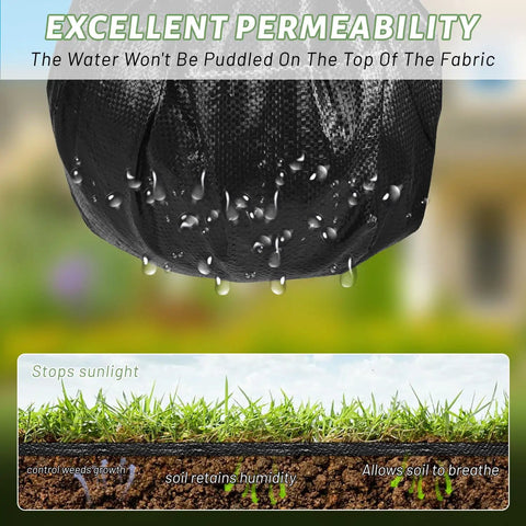 4 Ft By 100 Ft Weed Barrier Landscape Fabric 3.2 Oz Heavy Duty Woven Geotextile For Gardening And Farming water permeability