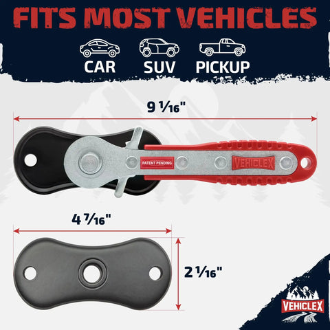 Heavy Duty Brake Pad Spreader And Caliper Piston Compressor Tool With Ratcheting Handle And Rib Reinforced Plates, car fit shown