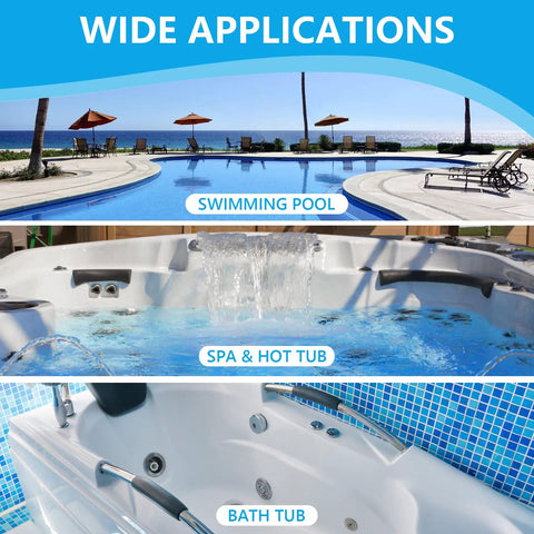 Freaking Easy 125 Pack Salt Water Pool Test Strips Kit For Hot Tub Spa Testing With Eight In One Quick Dip Strip for spa and pool applications.