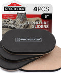 Boss Level Felt Furniture Sliders To Glide Easy On Hardwood Floors Smooth Track Floor Pads For Moving Heavy Sofas Dressers And Chairs Without Killing Your Hands Or Hardwood Floors Set Of Four, set of four 6 inch black furniture sliders.