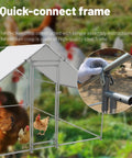 Walk In Metal Chicken Coop With Water Resistant Cover And Anti UV Roof, durable frame, galvanized steel pen detail for outdoor use