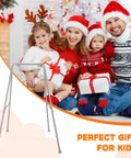 Heavy Duty Foldable Baby Swing Stand A Frame Metal Swing Stand with family and wrapped gifts in holiday setting