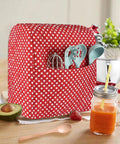 Durable Quilt Stand Mixer Cover For 6 To 8 Quart Tilt Head Bowls with utensil pockets on a kitchen counter.