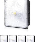 Four Pack 70W LED Canopy Light Dimmable 110 277VAC IP65 Waterproof ETL Listed for Gas Stations Streets, square design