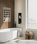 Bathroom with a Stainless Steel Shower Niche 8 Inch By 24 Inch Recessed Wall Nook With Double Shelves No Tile Needed Matte Black