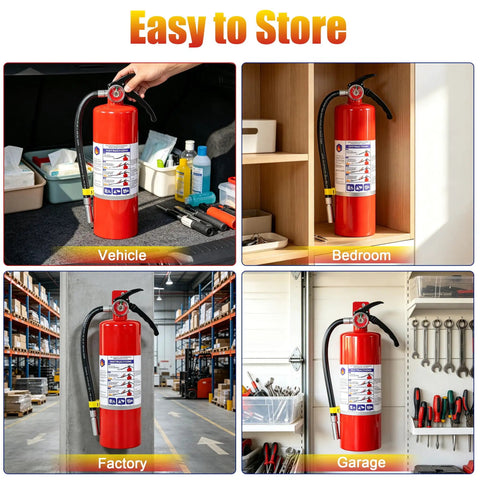 Heavy Duty 5 Lb Abc Dry Chemical Fire Extinguisher With Wall Mount 2A 10B C Rated in vehicle and storage locations.