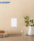 Built Tough Unbreakable 1-Gang Blank Device Wall Plate Set Mid Size 4.88-Inch High by 3.13-Inch Wide Glossy White Polycarbonate Faceplates For Unused Outlets And Switches UL Listed 5 Pack mounted on a wall.