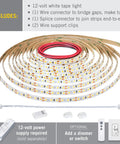Flexible 12V White LED Strip Lights 32.8 Ft, 120 LEDs Per Meter, 3000K Warm White with connectors and clips included