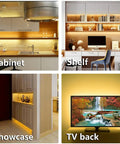 Under Cabinet LED Strip Lights Kit With Remote 8 Strips 24W Adapter lit for kitchen, shelf, showcase, TV backlighting display