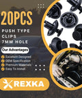20 Pcs Engine Cover Clips Grille Push Type Retainer Fasteners With 7mm Holes For Toyota Lexus Vehicles packaging and installation example