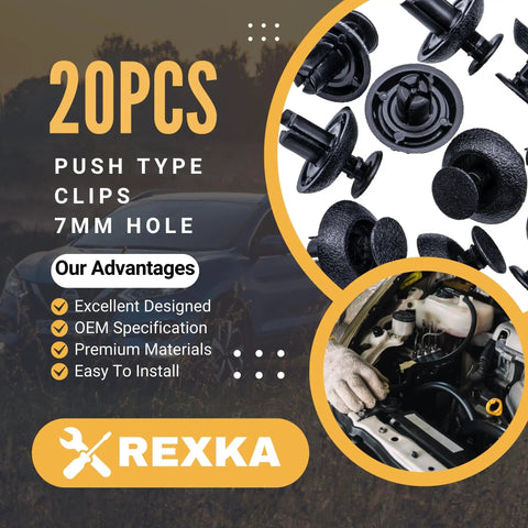 20 Pcs Engine Cover Clips Grille Push Type Retainer Fasteners With 7mm Holes For Toyota Lexus Vehicles packaging and installation example