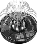Upgraded 100 Percent Glass Solar Water Fountain With Three Point Five Watt Panel Built In 2000mAh Battery Easy Setup 7 Nozzles And 4 Fixers