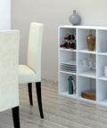 DIY Cube Organizer Shelf With Nine Cubes For Bedroom Living Room And Home Office In White Made In USA Easy To Assemble Sturdy Modular Storage