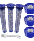 Six Pack Vacuum Filter Replacement Kit For V7 And V8 Cordless Vacuum Cleaners With Three Post Filters And Three Pre Filters Replaces Part Numbers 96566101 And 96747801 For V7 Animal V7 Absolute V8 Animal And V8 Absolute, showing filters and brush