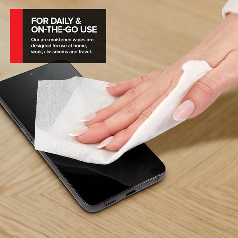 Electronic screen cleaner wipes, 2-pack, pre-moistened for smartphones and screens