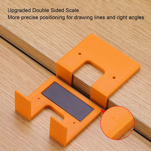 Door Jamb Hinge Jig Kit With Thickened Mounting Plates, Magnetic Limit Plate, Drill Locator Pencil for precise 2mm positioning.