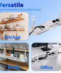 Massive 25 Point 3 Inch Under Desk Cable Management Box Clamp Mounted Cord Organizer Tray for kitchen, study, office use.