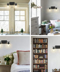 Matte Black Two Light Vanity Light Fixtures With Clear Glass Shades Over Mirror Wall Sconces in various home settings