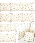 Built Tough Quilted Wall Padding Panels 4 Pack Thick Cushion Guards With Secure Tie Straps featuring floral design for furniture protection.