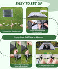 Easy setup instructions for All In One 10x7ft Golf Practice Net Set With Foldable Tri Turf Hitting Mat Scoreboard Golf Tee Carry Bag