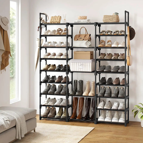 9 Tier Large Shoe Rack Organizer For Closet Holds 50 To 55 Pairs A Beast Of A Space Saver Sturdy Stackable Shoe Tower