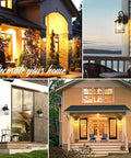 2-Pack Motion Sensor Outdoor Wall Sconces With Dusk To Dawn Photocell illuminating entryways, porches, and garages at night