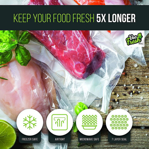 Straight Up Heavy Duty Vacuum Sealer Rolls Fifteen Inches Wide By Fifty Feet Long Three Half Mil Thickness Two Pack For Serious Meal Prep And No Hassle Bulk Storage