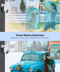 Battery Powered Wireless Outdoor Security Camera With 2K Color Night Vision in use with smart motion detection on pet and people