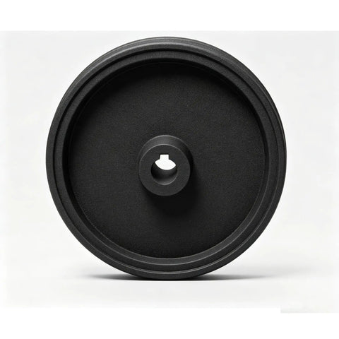 Heavy Duty Drive Pulley Compatible With John Deere Jx75 Mower Belt Wheel For Smooth Power Transfer And Proper Tension Direct Replacement Keyway Fit, black 3D printed, side view.