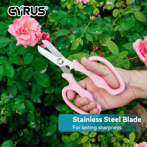 7.5 Inch Garden Shears Pruner Secateurs With Integrated Stab Remover For Flowers Roses Bonsai Pruning Scissors Florist Grade Green Thumb Friendly Ergonomic Pink Hand Tool For Easy Garden Snips And Plant Care