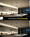 Dimmable kitchen lighting with 3 Inch LED Gimbal Recessed Lights Black Square Finish With 5CCT 2700K To 5000K 8W 600 Lumens